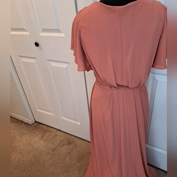 David's Bridal Sedona Flutter Sleeve Dress In Chianti Size 12 - Picture 10 of 12